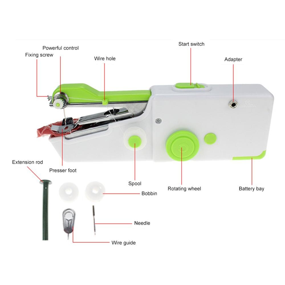 Portable Household Mini Electric Sewing Machine Quick Stitch Sew Needlework Quick Stitch Wrap-Edge Tool