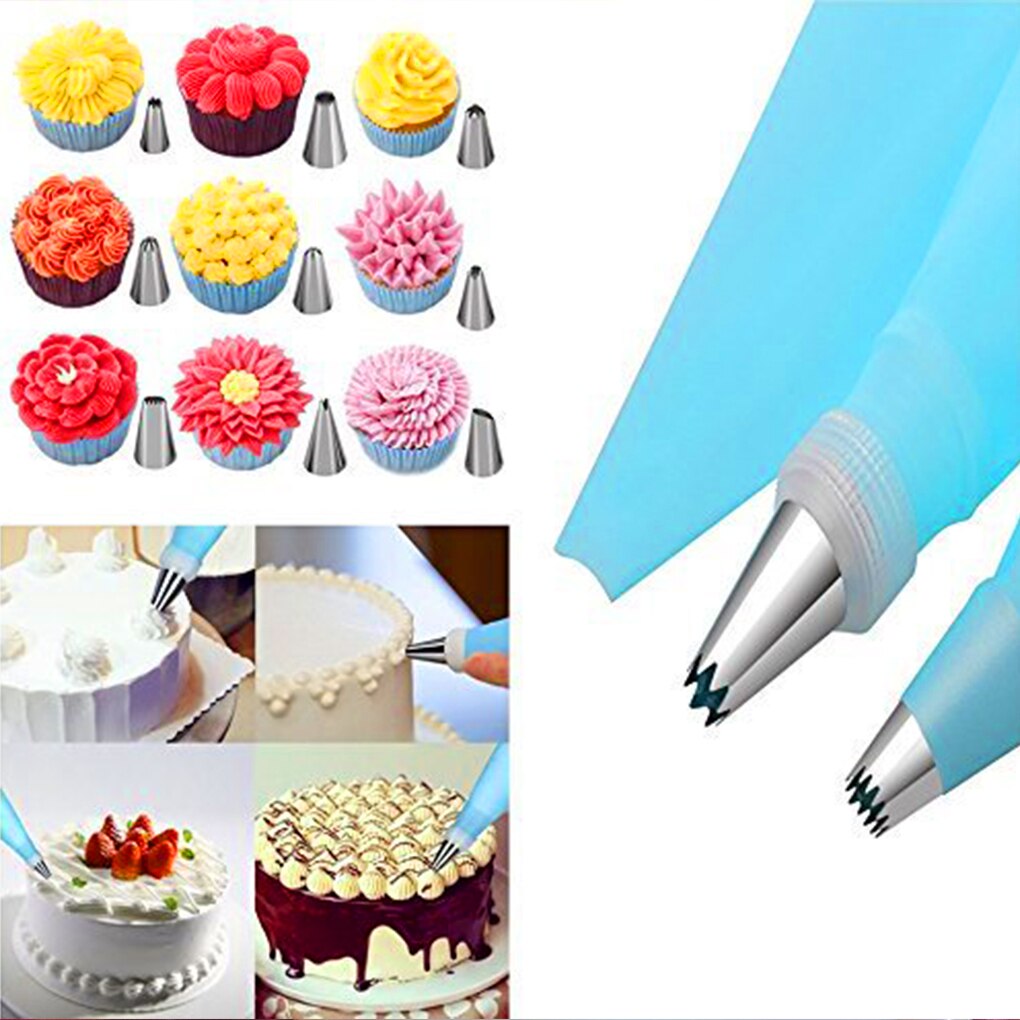 32 Stks/set Cake Turntable Icing Bag Piping Nozzles Set Thuis Bakkerij Cake Decorating Gereedschap Kit