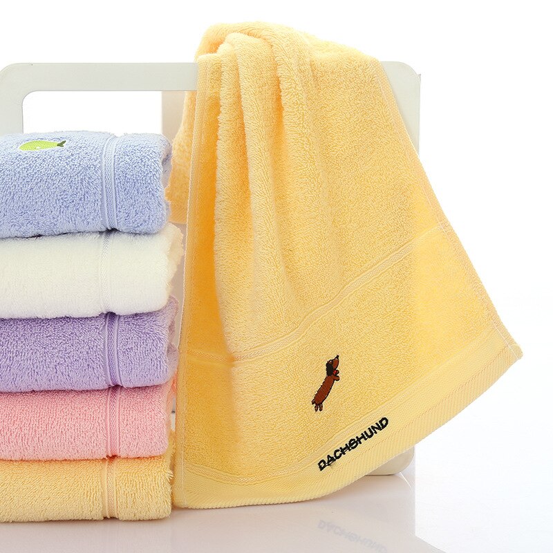Pure Cotton Children Towel Cartoon Patterns Face Towel Children Wash Small Towel Kindergarten Children Towel Saliva Towel: Yellow puppy