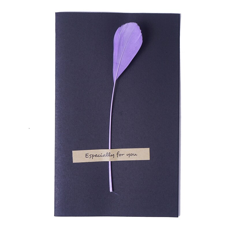 EZONE plume enveloppe + carte de voeux enveloppe noir affaires enveloppe haut de gamme Kraft papier enveloppe école fournitures de bureau: E