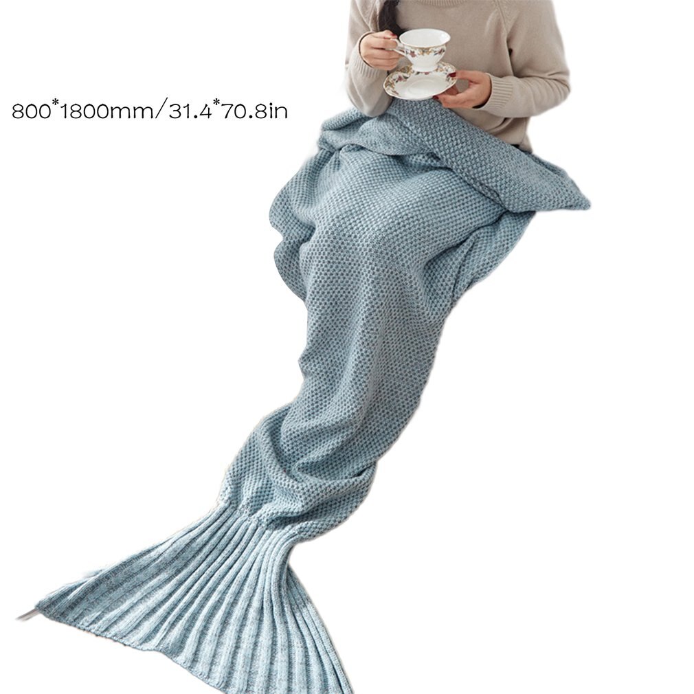 5 kleuren zeemeerminstaart deken dame zachte handgemaakte slaapzak modieuze gebreide deken vissenstaart slaapbedsprei