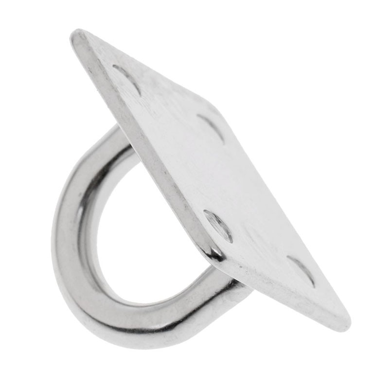 304 Stainless Steel 5mm Thick Ring Square Sail Shade Pad Eye Plate Boat Rigging 4pcs