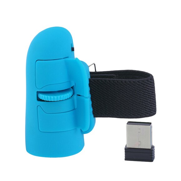 Universal 2.4GHz USB Wireless Finger Rings Optical Mouse 1600Dpi For All Notebook Laptop Tablet Desktop PC 4 Colors Optional: Blue