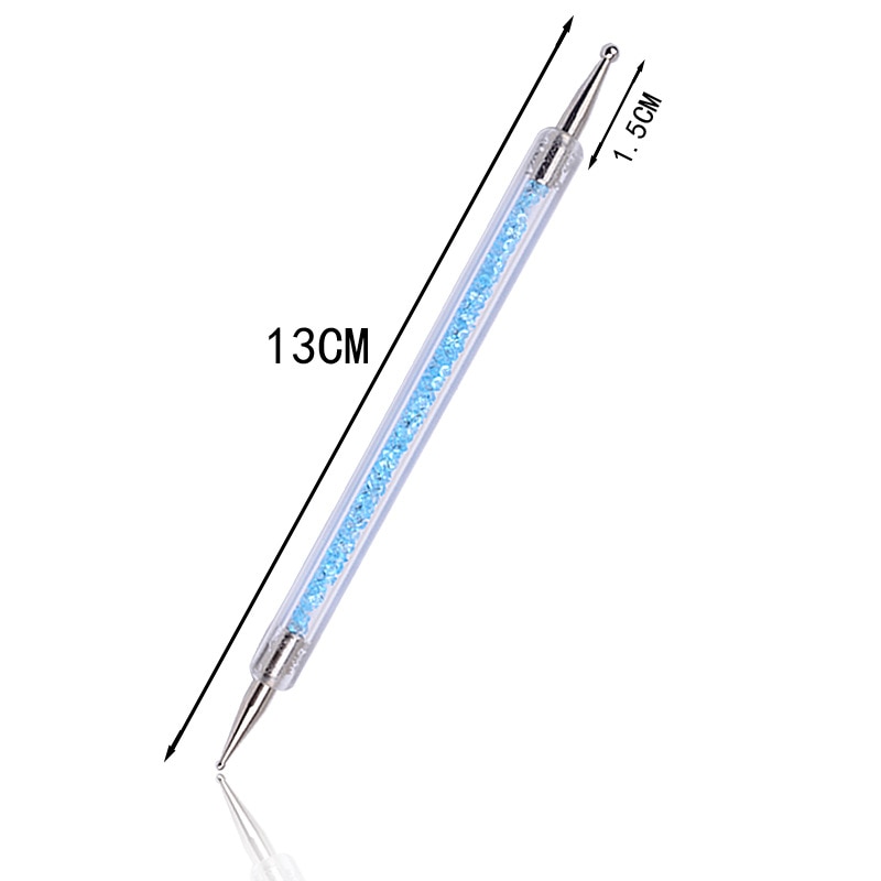 Lápiz para punteo de uñas de doble punta, Mango para cuentas de cristal, tachuelas de diamantes de imitación, lápiz para cera, herramienta artística para manicura, 1 Uds.,