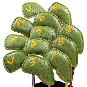 Champkey 12pcs Golf Iron Cover Headcover Golf Iron Head Covers 3 Colors PU Leather With Breath Holes Golf Club Iron Covers