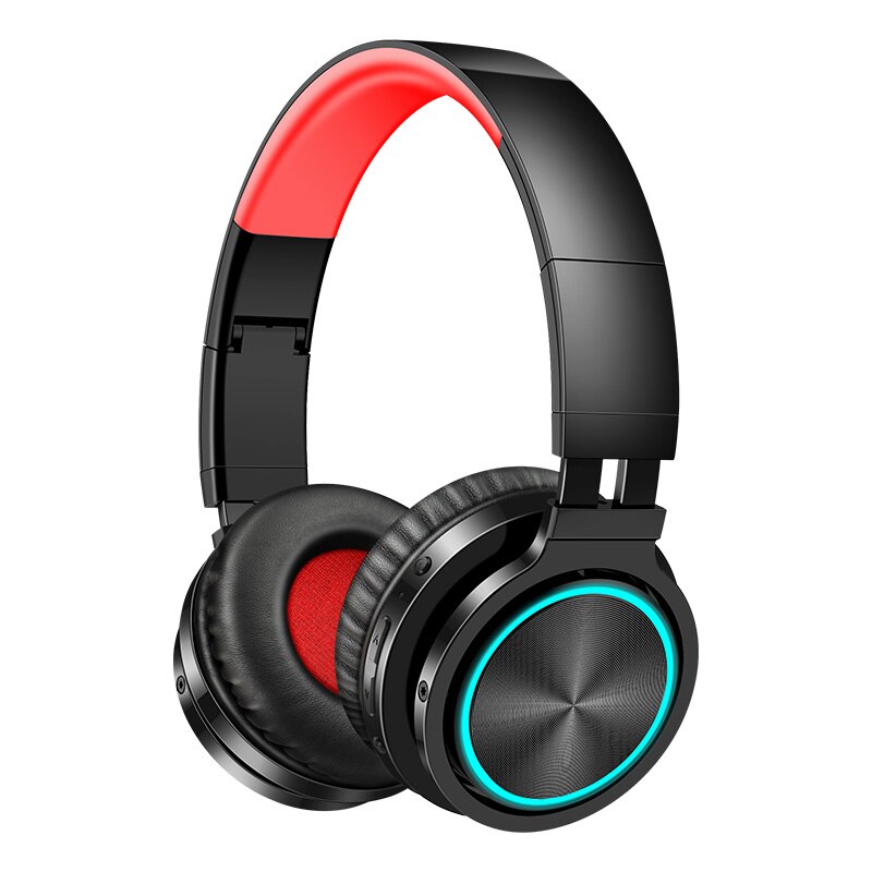 Picun trådlösa hörlurar stark bas bluetooth headset brusreducerande bluetooth hörlurar låg fördröjning hörlurar för speltelefon: Röd