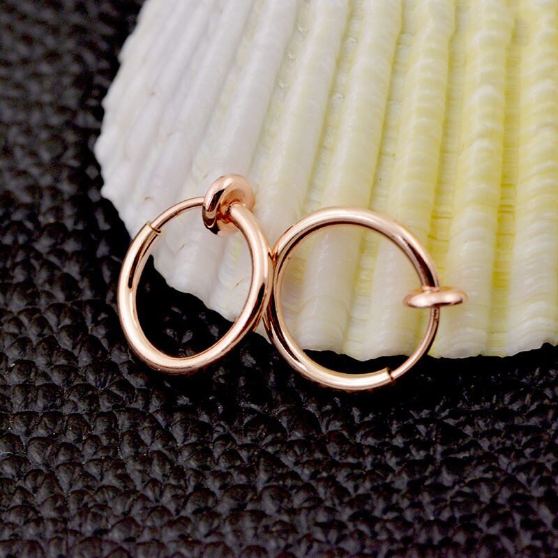 Einfache Punk Bar Lappen durchbohren Zunge Bauch Lippe Ring Knorpel Ohrringe Brincos Für Frauen ErkläSprosse Ohr Schmuck Nase Ringe: Rose Gold