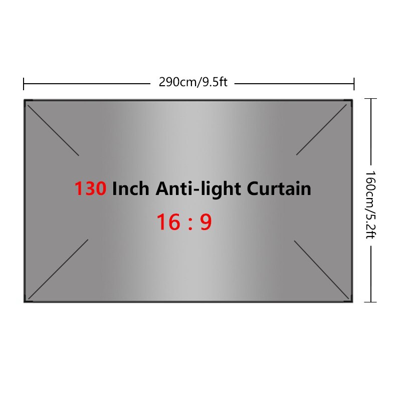 Projector Screen 84 100 130 Inch Screen Projection Anti-Light Curtain Portable Reflective Cloth Digital Curtain Pojector Curtain