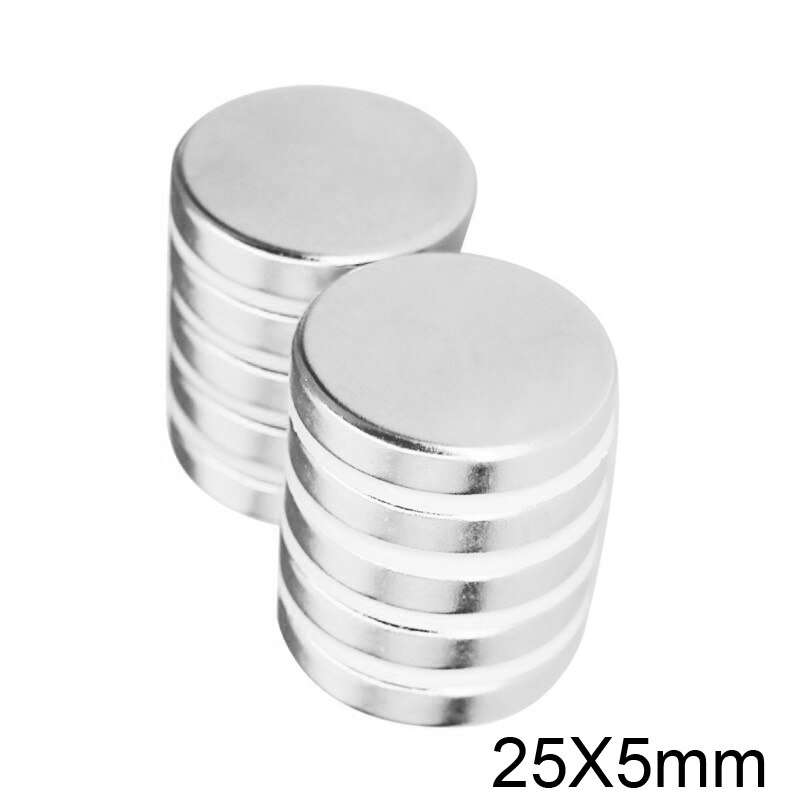 1/2/5/10/20/50 Pcs 25X5 Mm Permanente Magnetische 25 Mm X 5 Mm Bulk Stalen Ronde Magneten 25X5 Mm Neodymium Schijf Magneet 25*5 Mm Circulaire 25