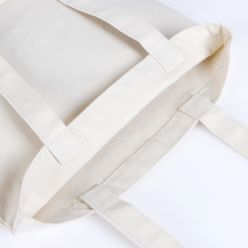 Große Kapazität Segeltuch Schulterhandtasche Falten umweltfreundliche Baumwoll-Tragetaschen Wiederverwendbare DIY-Umhängetasche Einkaufstasche Beige Weiß