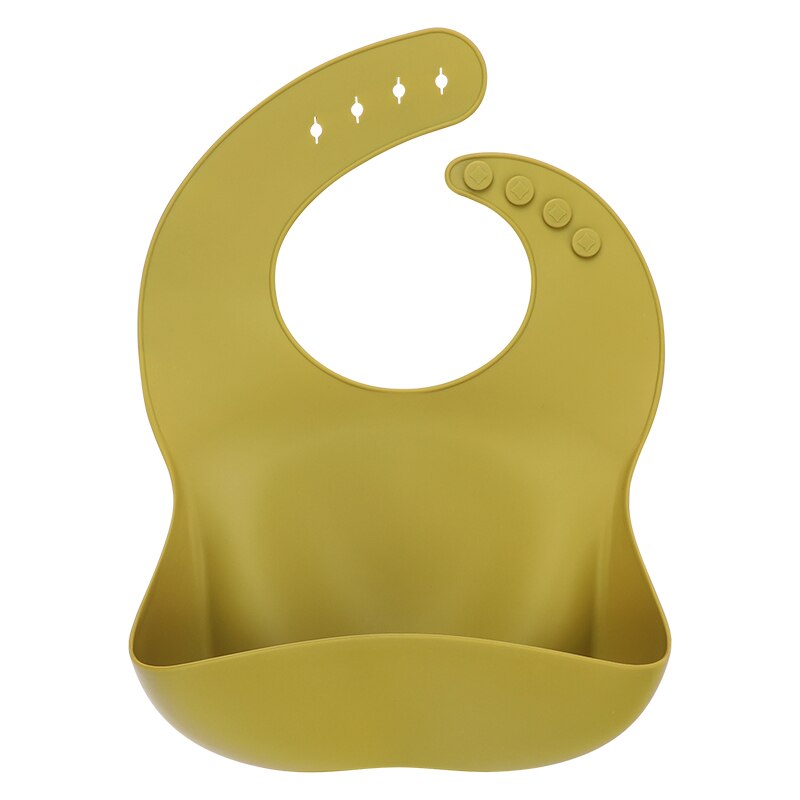 Solid Silicone Bibs Baby Feeding Saliva Towel Waterproof Soft Cloths Bandana Lightweight Infant Bibs Aprons Adjustable: bib04