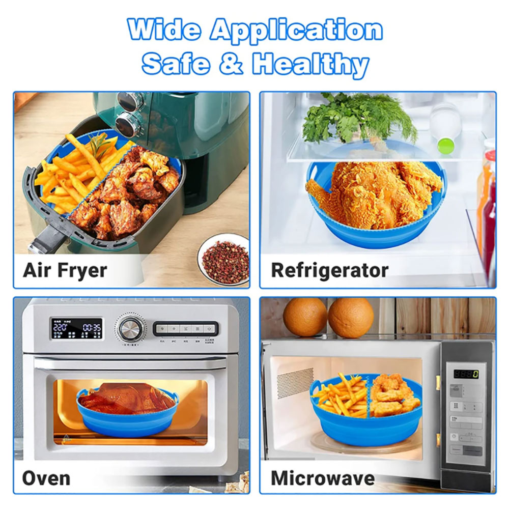 2 Stuks Opvouwbare Siliconen Airfryer Pot, Liner Mand Voor Ninja Foodi Dz201dz401 Dualzone Airfryer