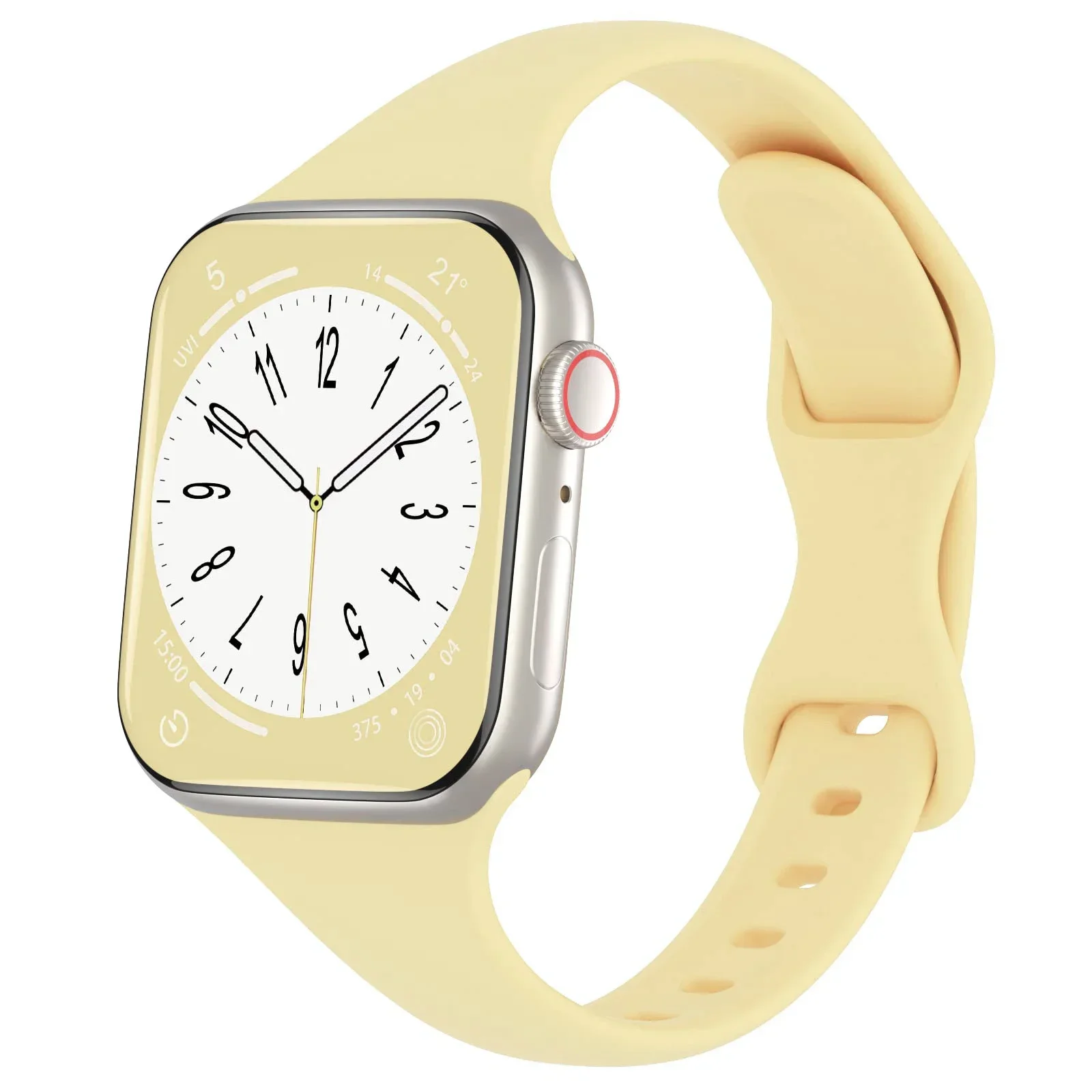 Dünnes Silikonarmband für Apfel Uhr 40 44 mm 45 mm 41 mm 38 mm 42 mm einfarbiges Armbinde für IWatch Serie 3 4 5 6 SE 7 8 9 10: XXL / Rose Rosa