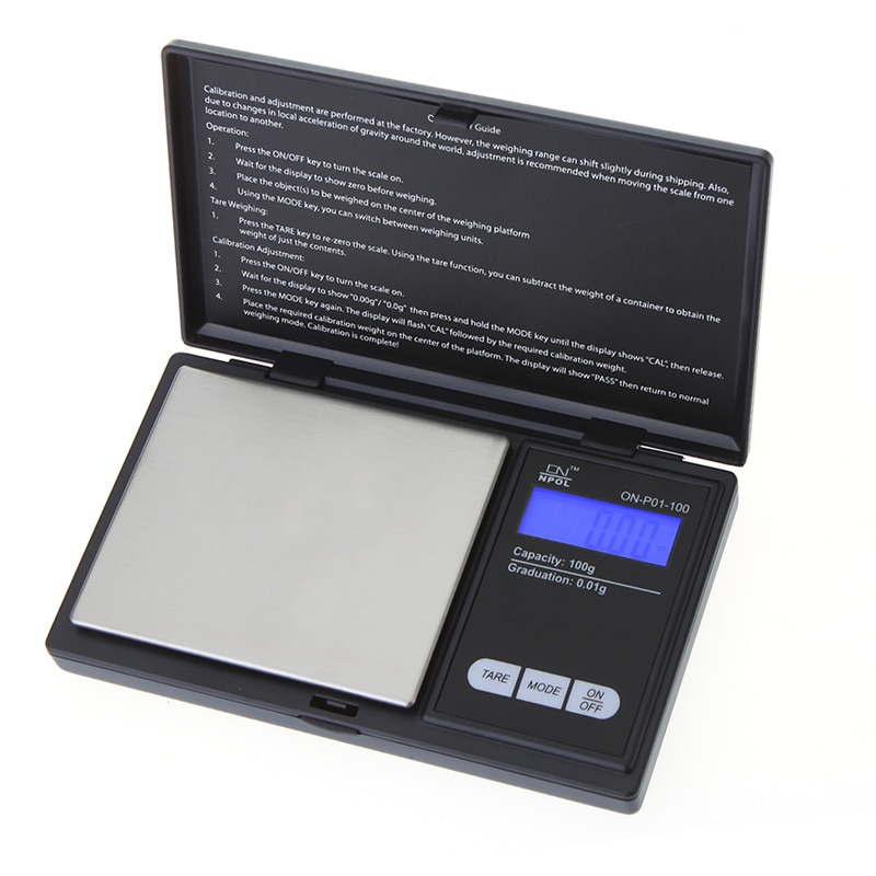 Portable Digital Kitchen Scale Jewelry Gold Weight Measuring Tool 100/0.01G LCD Pocket Weighting Electronic Scales Digital Scale