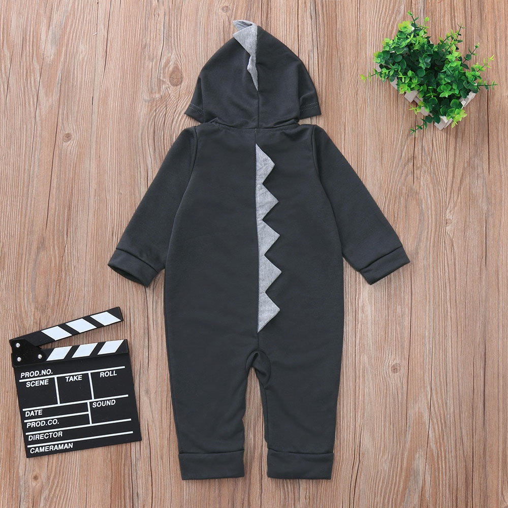 CHAMSGEND Zomer Baby Peuter Baby Meisjes Jongens Dinosaur Hoodie Romper Zip Kleding Jumpsuit 19MAY9 P25: BK / 6m