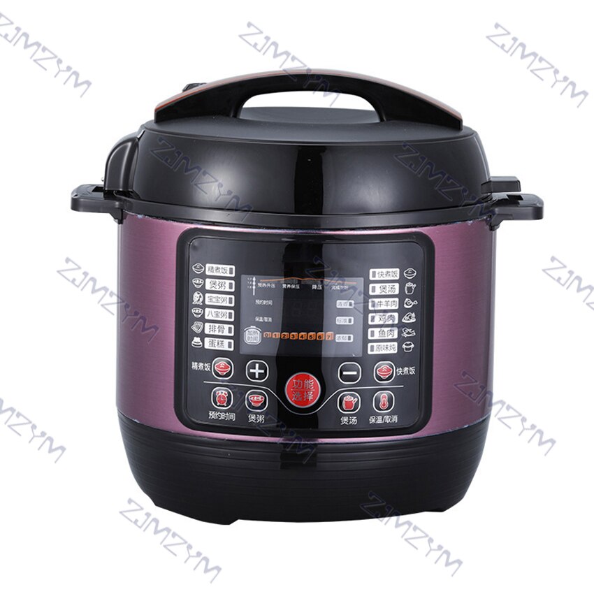 5L Electric Pressure Rice Cooker Multicooker for Rice Porridge Soup Cooking Stewing Keep Warm Machine 24h Reservation 900W 220V: Purple 