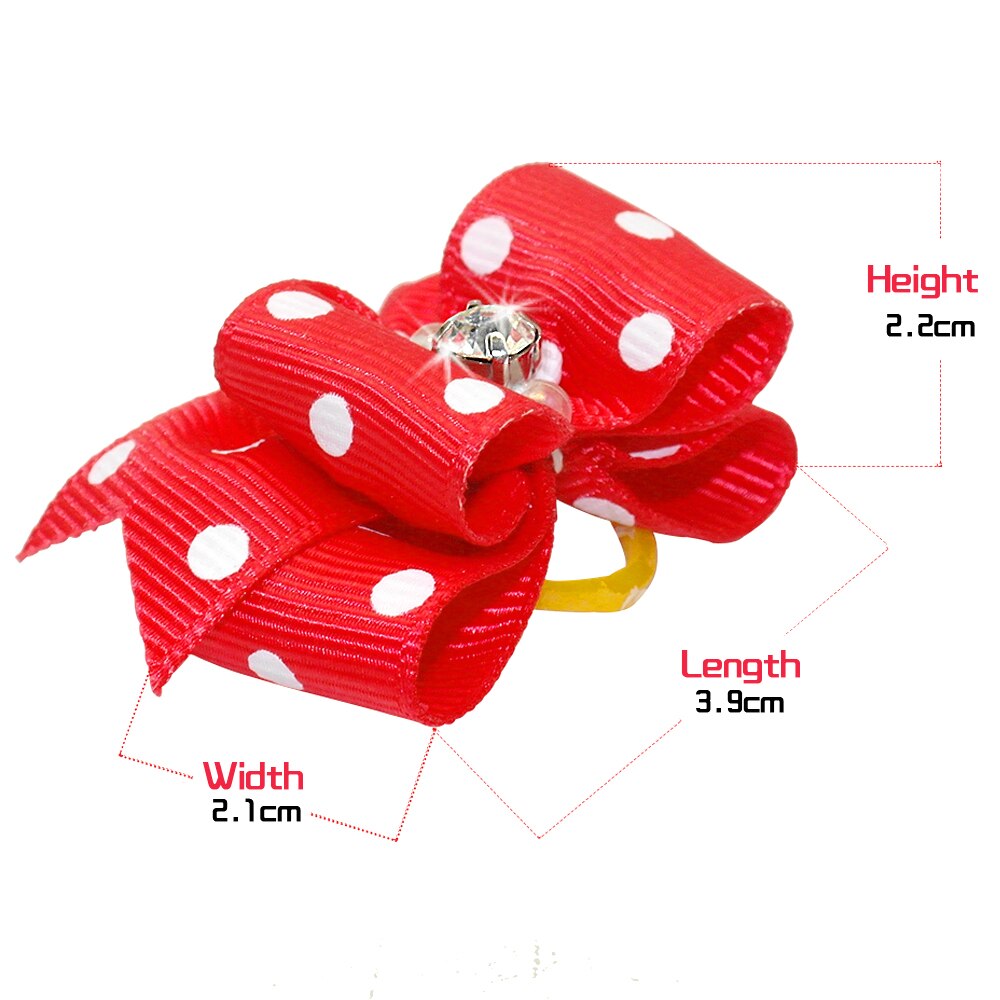 20/50/pcs Leuke Pet Grooming Accessoires Hond Haarelastiekjes Met Elastiekjes Crystal Rhinestone Boutique Voor Lange haar Kleine Hond Kat