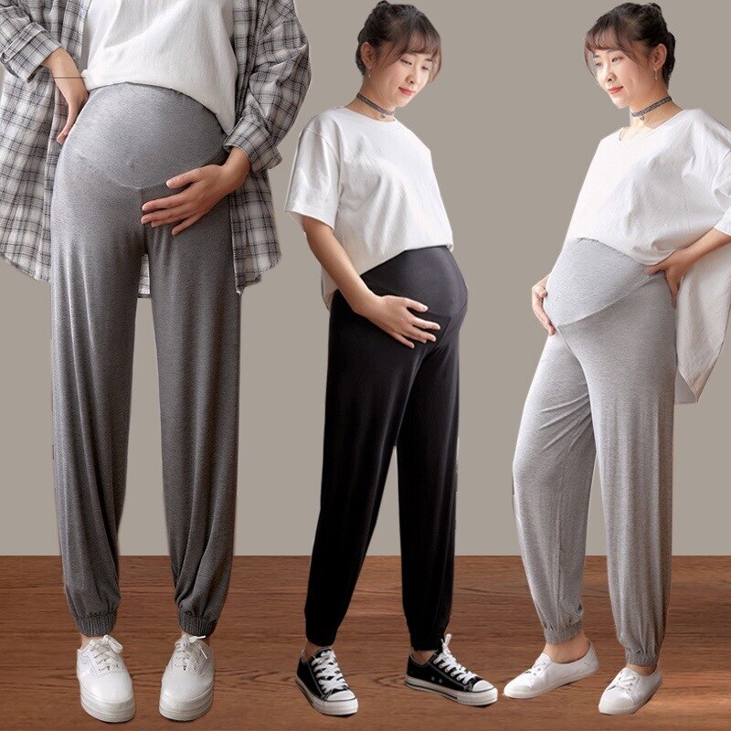 Mutterschaft Hosen Elastische Taille Schwangere Frauen Kleidung Beiläufige verlieren Harem Knöchel Hosen Für Schwangerschaft Frauen Kleidung Schwarz Grau