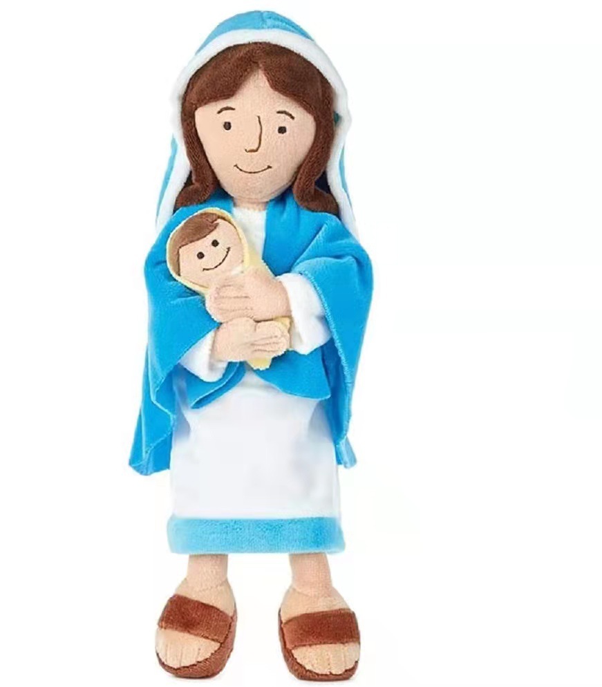 Jésus arabe peluche Maria tenant bébé poupée jouet: WHITE
