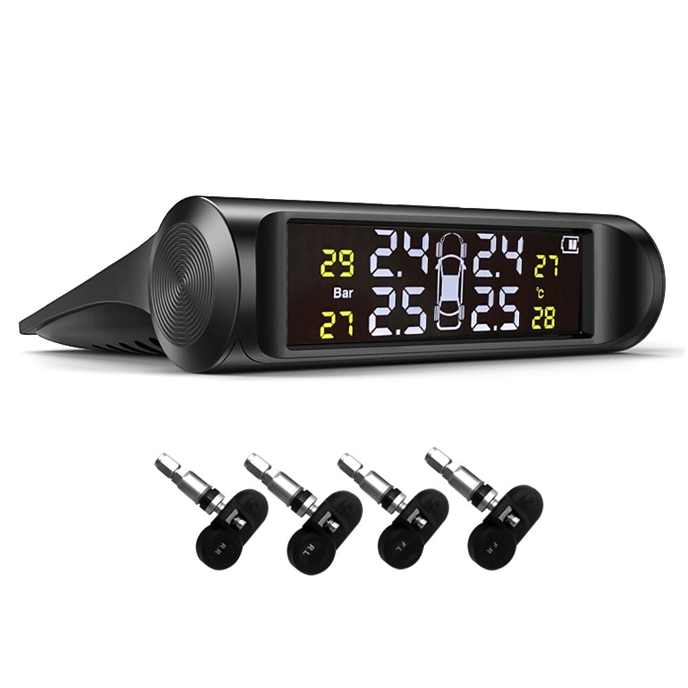 Smart Car TPMS Tyre Pressure Monitoring System Solar Power Digital LCD Display Auto Security Alarm Systems Tyre Pressure