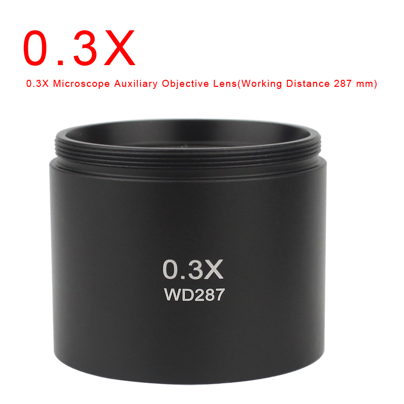 WD165 0.5X 0.7X 0.75X 1.5X 2.0X Auxiliary Objectief Draad 48Mm Barlow Glas Lens Voor Stereo Trinoculaire Microscoop: Grey