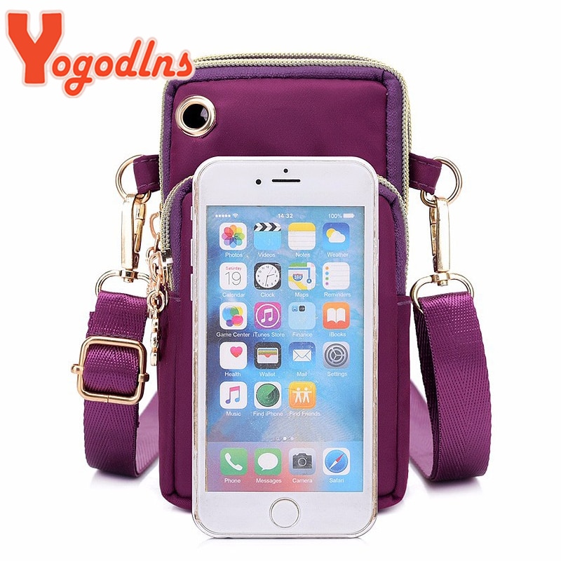 Yogodlns Waterproof Nylon Women Crossbody Phone Shoulder Bag Small Pouch Case Belt Casual Purse Wallet