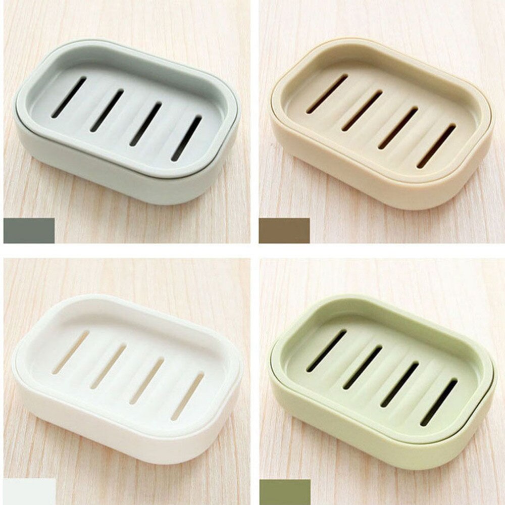 1 stuk plastic zeepbakje plastic badkamer dubbele afdruipzeephouder antislip zeepdoos