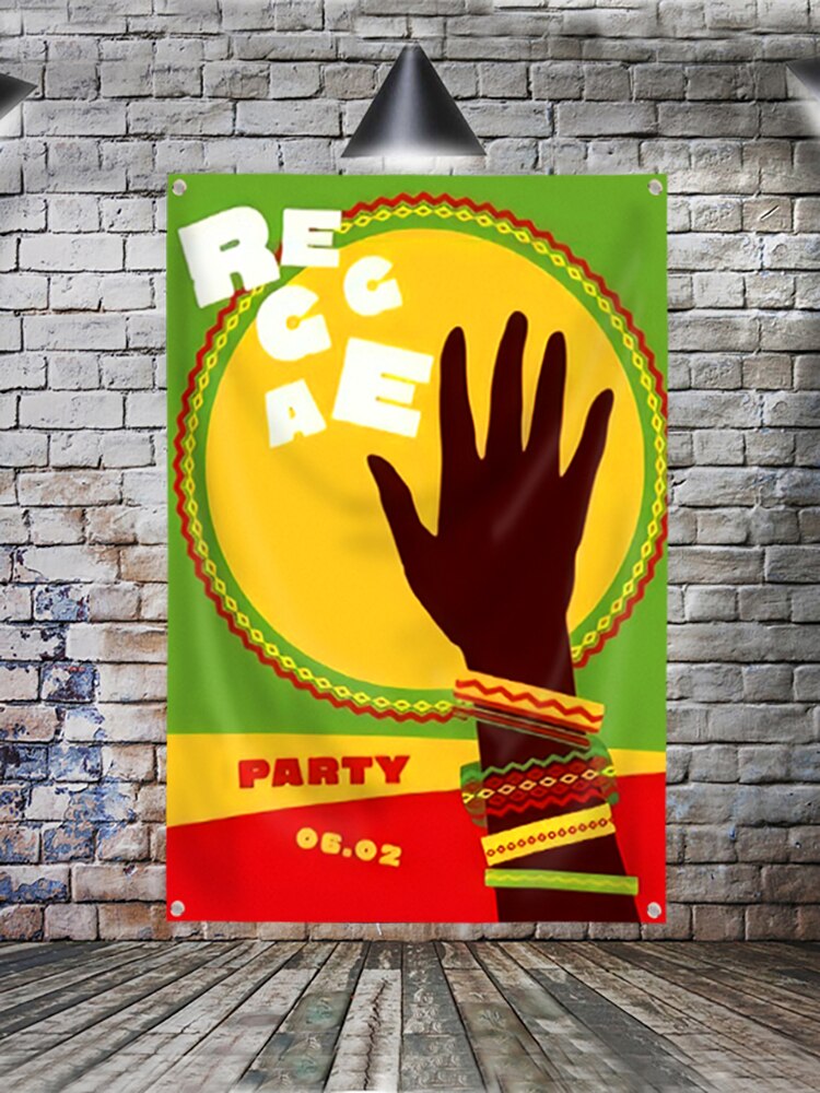 Leaf Rasta Lion Hanging Flag Banner Music Rock Reggae Jamaica Home Decoration Wall Art 4 Gromments in Corners 3*5FT 144cm*96cm: G / 3 x 5FT (96 x 144cm)