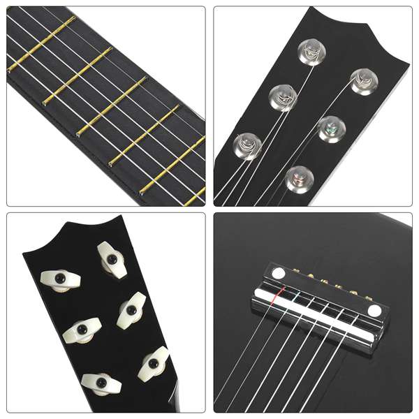 -21Inch Kleine Mini Gitaar Basswood 6 Snaren Akoestische Gitaar Met Pick Strings Ukulele Voor Beginner Kinderen Kids