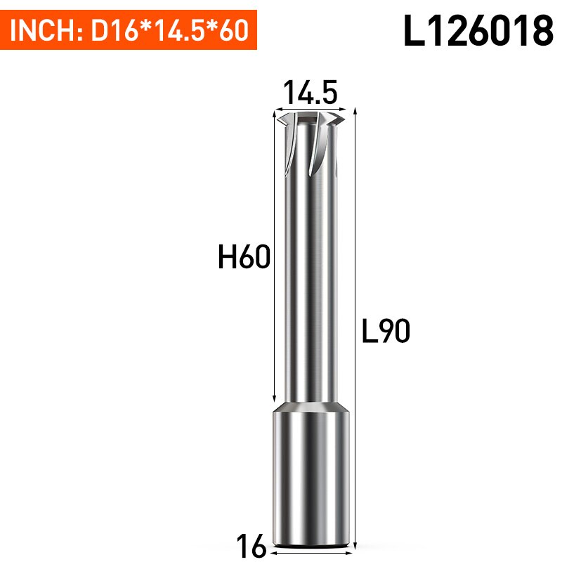 Huhao för aluminium entand spiralfräs cnc fräs 3 räfflor djupa hål gänga nanobelagd pinnfräs 60 ° volfram