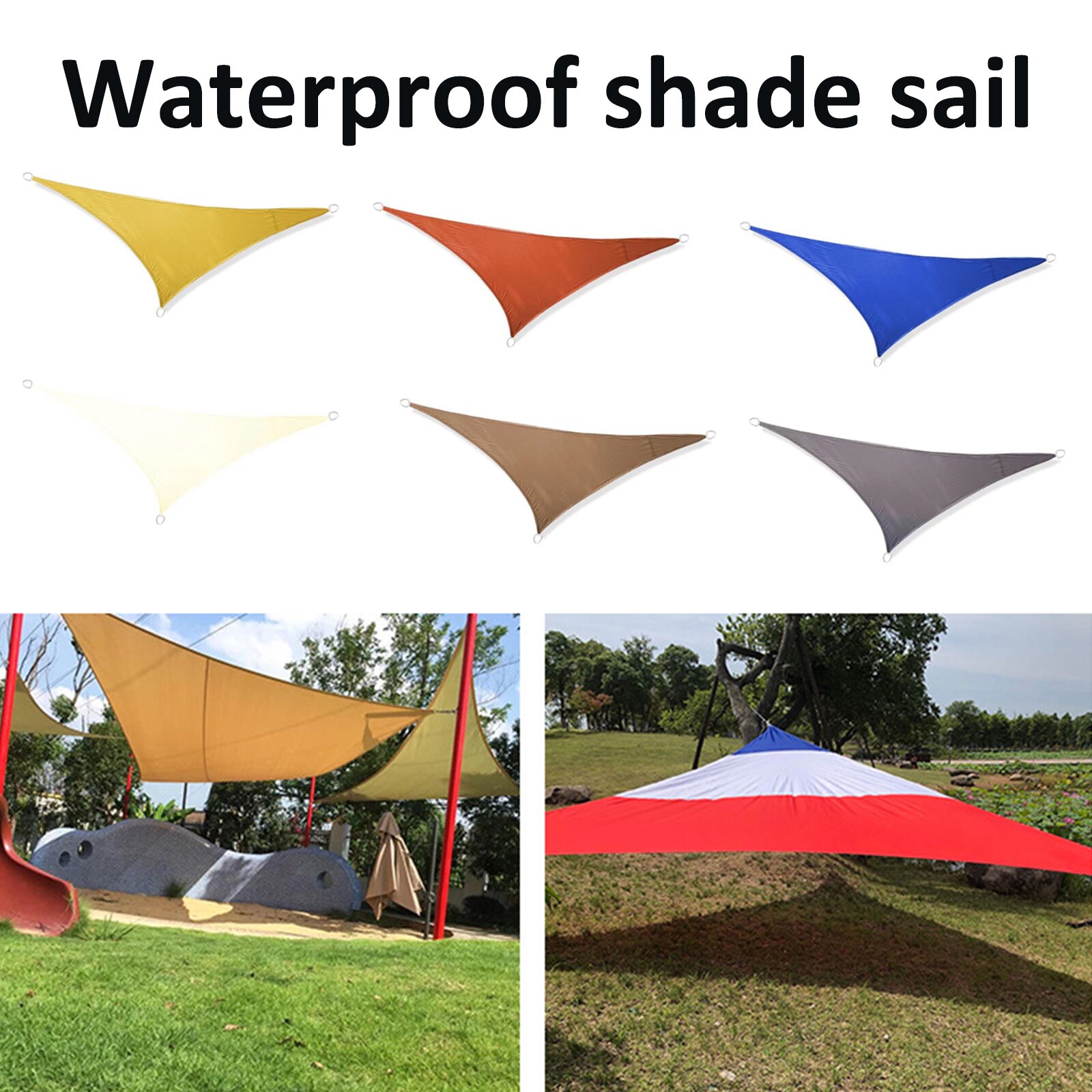 Triangular Polyester Waterproof Sunshade Canopy Outdoor Camping Awning