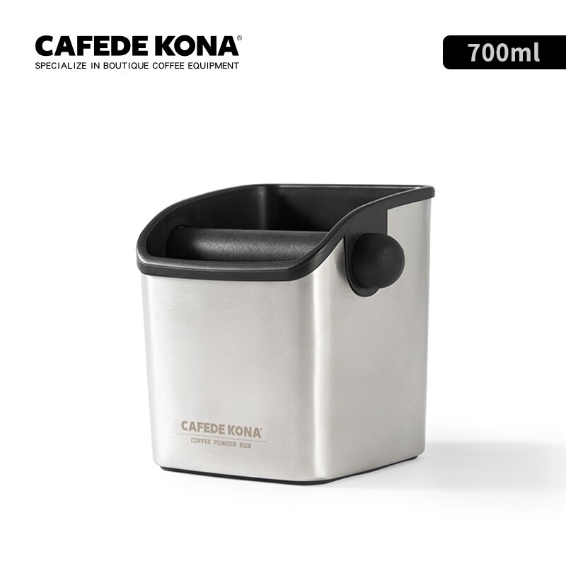 CAFEDEKONA Coffee Knock Box 700ml High-capacity With Sturdy Steel Build No-slip Base Padded Knock Bar Great Pick For Baristas: Default Title