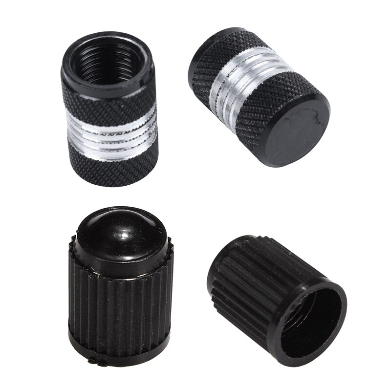 104 stuks aluminiumlegering auto motor wiel band ventieldop stofkap zwart