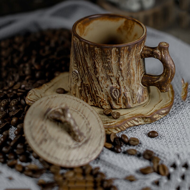 Vintage Original Breakfast Coffee Cups Ceramic Luxury Coffee Mugs Handmade Kahve Fincan Takimlari Cups and Saucer Sets