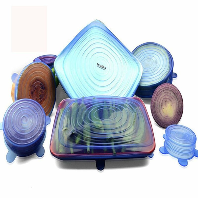 Couvercle universel en Silicone | Ensemble de 6 pièces/ensemble, couvercles extensibles réutilisables, bol d'emballage en silicone, couvercle de pot couvercle en Silicone, casserole de cuisine