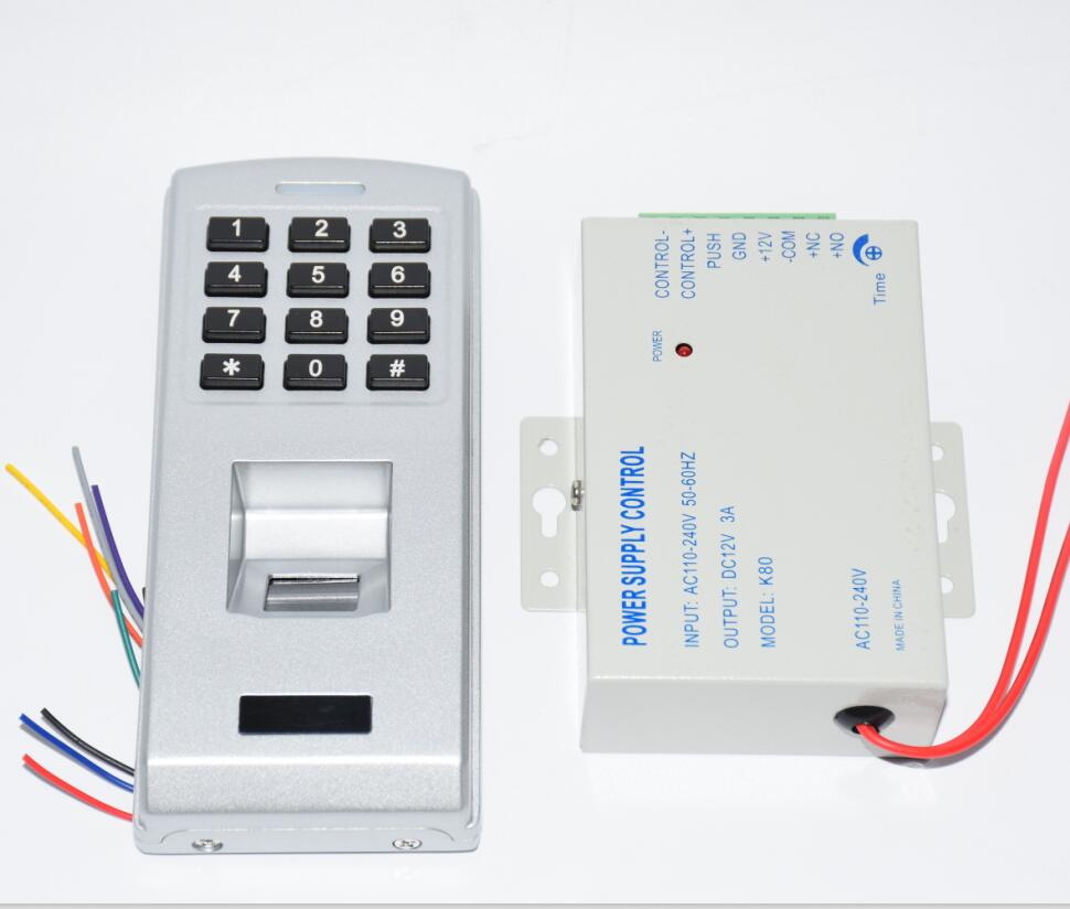 With power supply adapter 12V 3A Fingerprint password keypad access control reader for security door lock system gate opener use