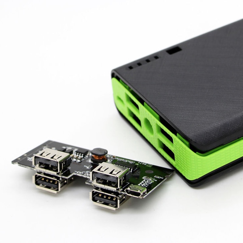 Universal 2.1A 4USB Power Bank Fall 6x18650 Batterie Ladegerät Lade Power Versorgung Gehäuse Abdeckung DIY ohne Batterie GDeals