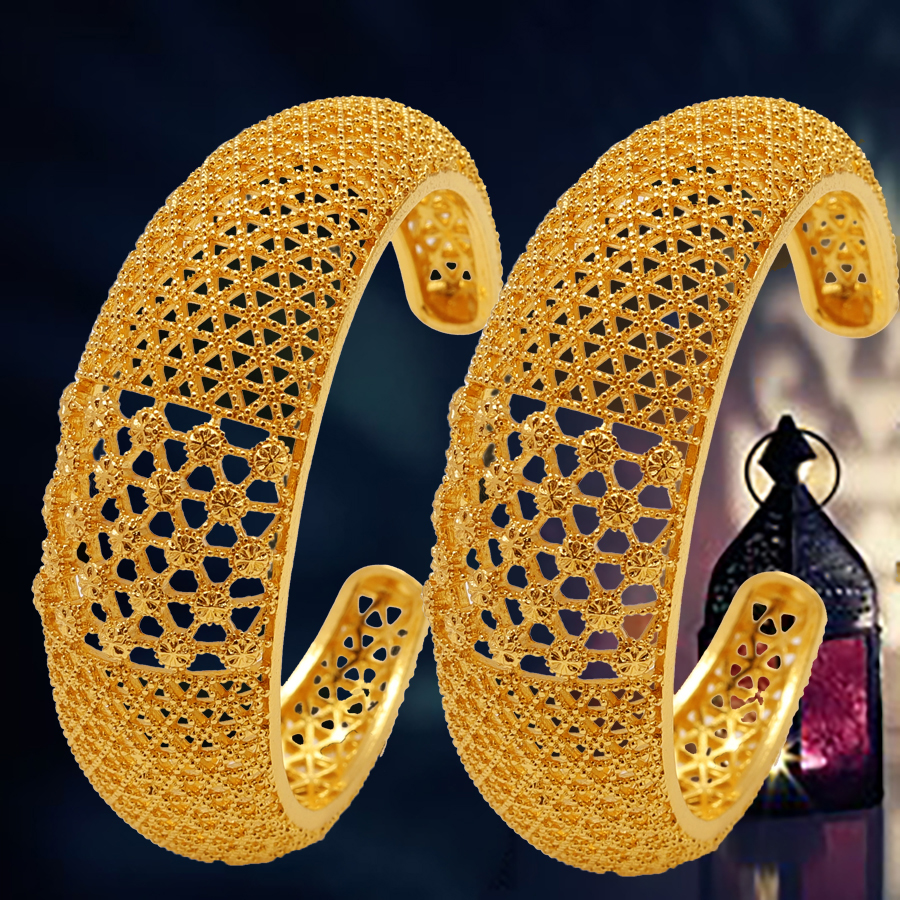 1 pc middle east 24k gold-plated hollow c-shaped bracelets, dubai, wedding gift for european and american women