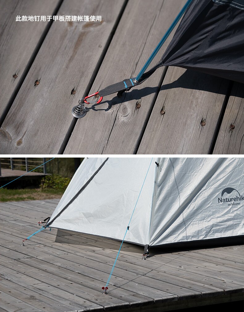 Naturehike 2 stuks lichtgewicht visgraat vloerveer nagels aluminium tentharingen haringen kampeeruitrusting outdoor tent accessoires