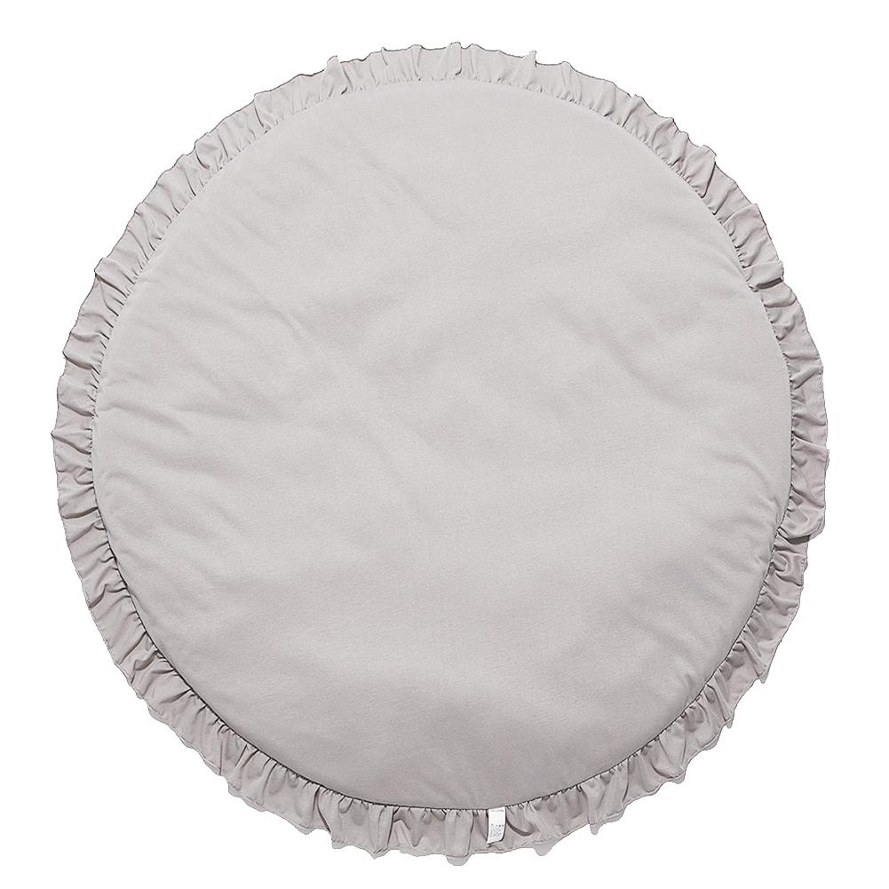 DishyKooker Baby Play Mat Floor Pad Round Lace Brim Carpet Solid Color Children's Room Tent Bed Rug 100cm: Light gray
