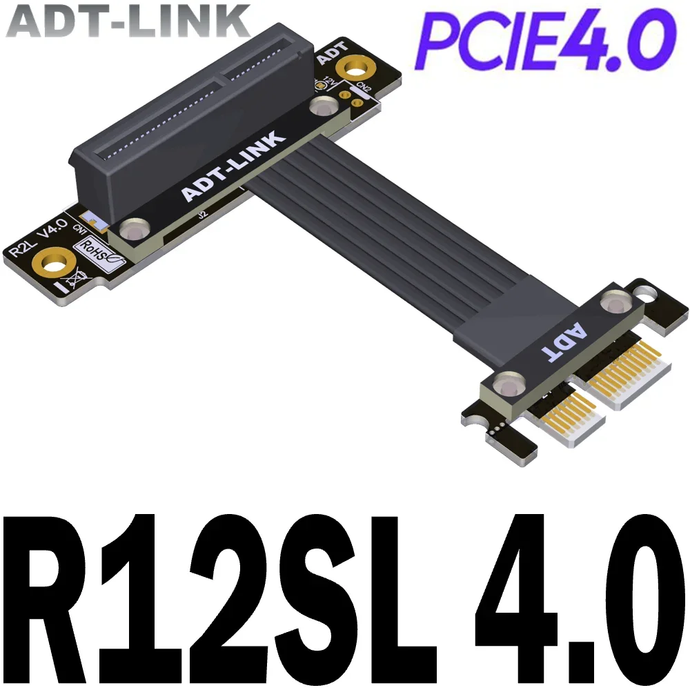 Carte Riser Gen4 PCIE 4.0x1 mâle à 4 femelle, PCI Express PCI-E 4X 1X PCI E Riser Extender, fil ruban, résistant à 90, GPU à angle droit