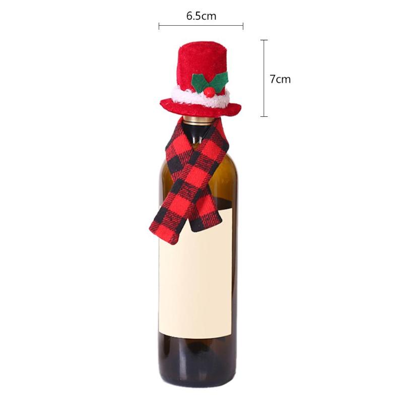 Tegneserie rødvin flaske dækning julemanden snemand elg vinposer juledekoration brugt til vinduesdisker fotografiske rekvisitter: Grib hat