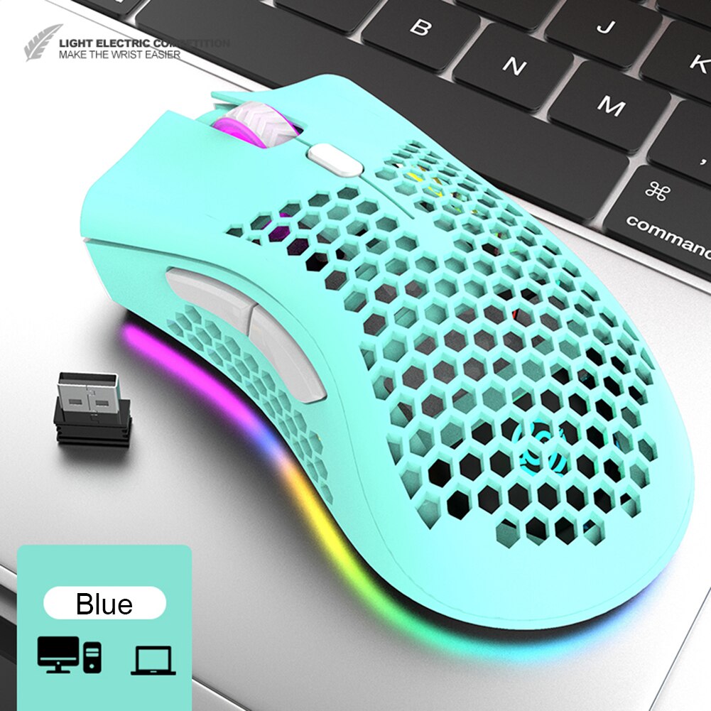 BM600 2.4GHz Wirelees Gaming Mouse 1600 DPI Adjustable Honeycomb Gamer Mice Office 7 Keys Wireless Computer Mouse