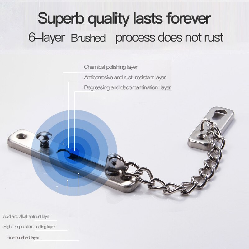 Anti-Theft Chain Door Chain Household Anti-Theft Door Lock Door Bolt Safety Lock Door Buckle Anti-Lock Bolt Safety Chain Hotel C