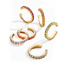 6Pcs Bohemian Kleine Oor Manchet Set Earring Voor Vrouwen Kleurrijke Zirconia Stenen Ronde Clip Geen Doorboord Oorbel sieraden