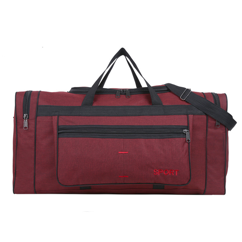 Super grande capacité hommes sac de voyage étanche grand sac de sport pour les femmes mâle week-end voyage main bagages emballage sacs de rangement: Red Travel bag