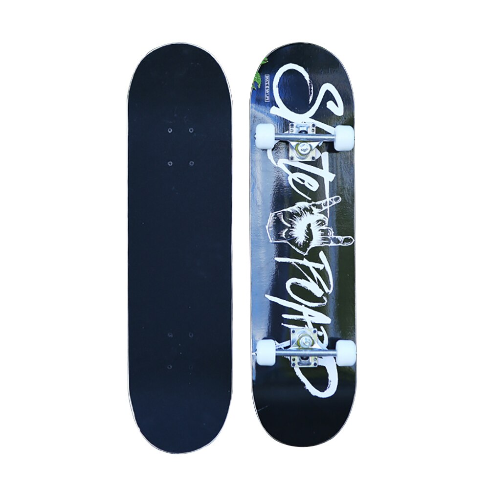 Maple Skateboard Adult Children Four-Wheel Aluminum Alloy Double Tilt Skateboard Sticker Pattern Long Board Teenager: 05