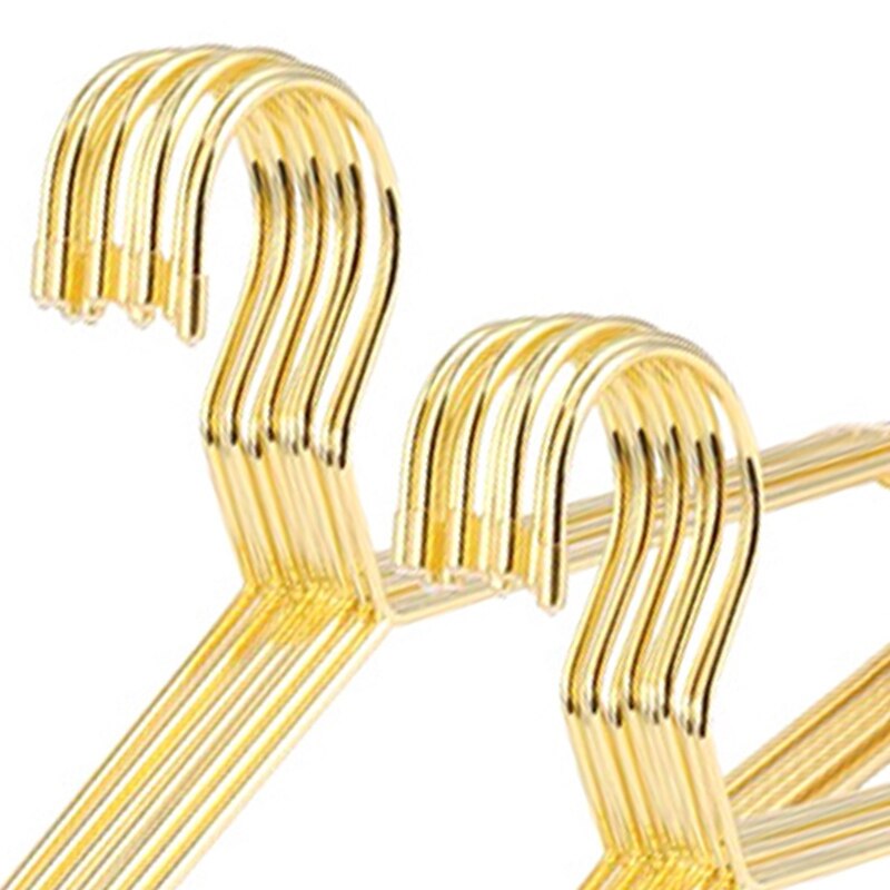 SV-15Pcs Copper Gold Metal Clothes Shirts Hanger with Groove, Heavy Duty Strong Coats Hanger, Suit Hanger Gold