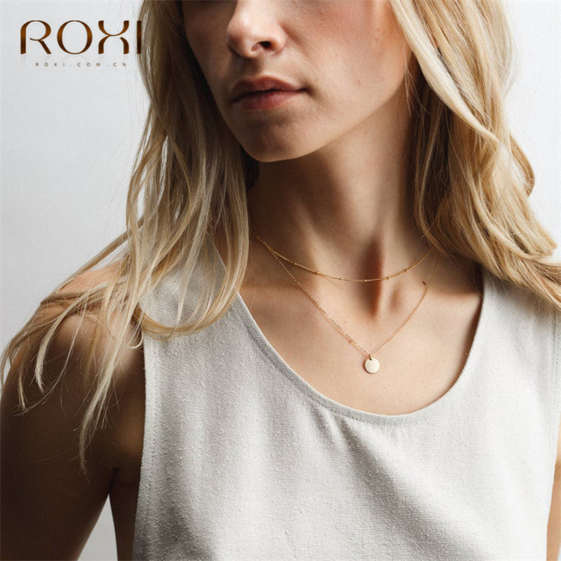 ROXI Simple bohême perle chaîne Collier femmes femme 925 en argent Sterling Collier dames court Collier ras du cou Collier