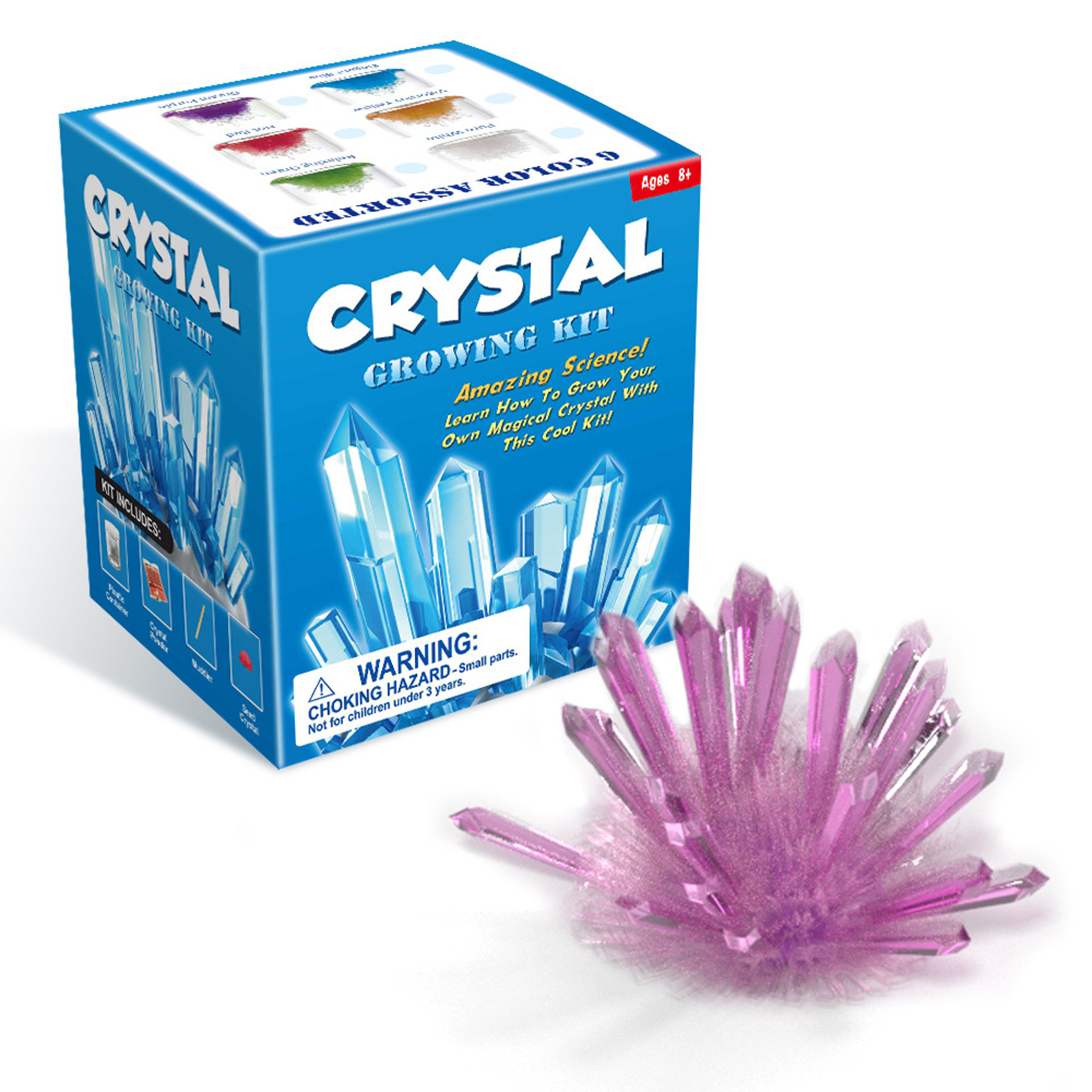 Crystal Growing Kit STEAM Chemical Science Experiment Educational Craft DIY Projects Kits Lab Experiment: Purple